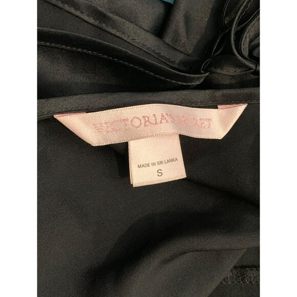 VTG Y2k Victoria's Secret Gothic Black Satin Slip Dress Nightgown Small - Picture 5 of 6